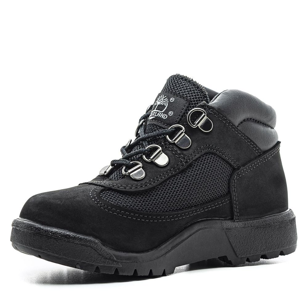 Timberland Μποτες Χιονιού Παιδικα Μαυρα - Youth Leather/Fabric Mid Field - Greece 7928615-FD